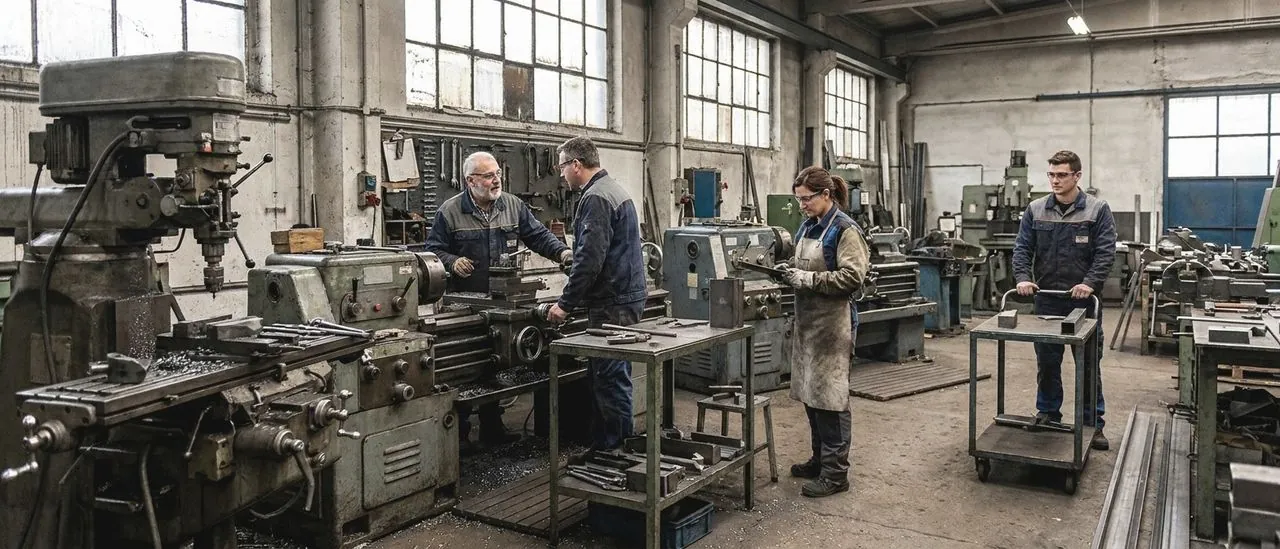 A precision industrial bearing race and rollers.